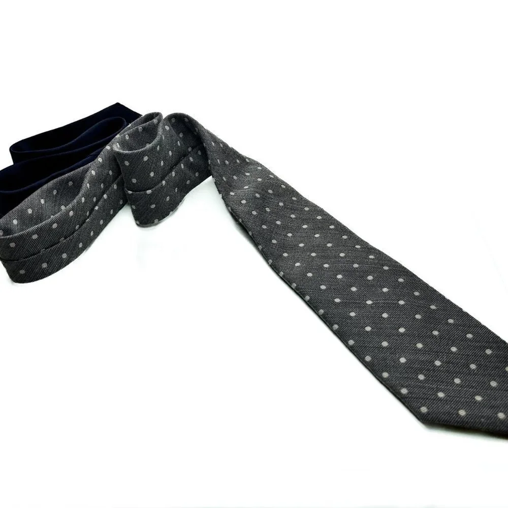 Nwot Cotton PolkaDot Tie from Tommy Hilfiger | Soft Cotton in Classic Gray/White